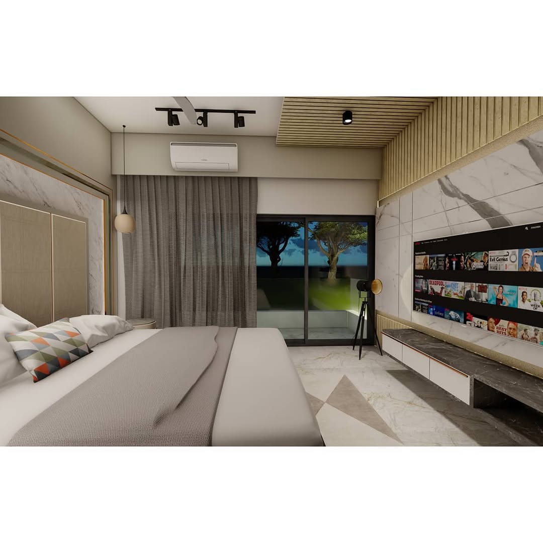 Master Bedroom — Pahuja Residence — Interiors, Maharashtra, India, 2021. MERAKI_Studio, Nanded.