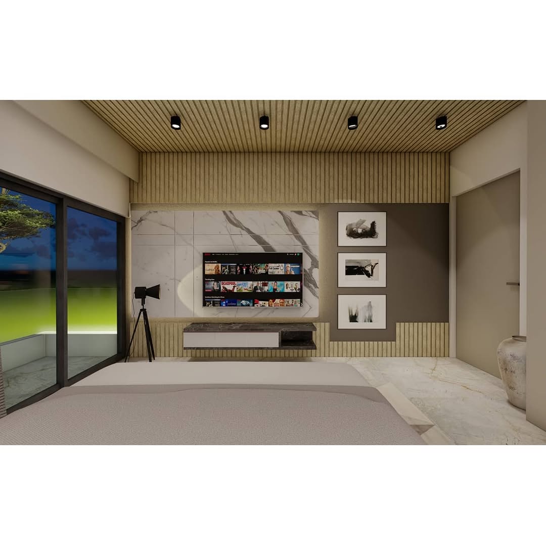 Master Bedroom — Pahuja Residence — Interiors, Maharashtra, India, 2021. MERAKI_Studio, Nanded.